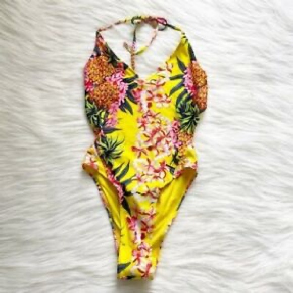 Zara Other - NWT ZARA Yellow Pineapple Swimsuit Size M